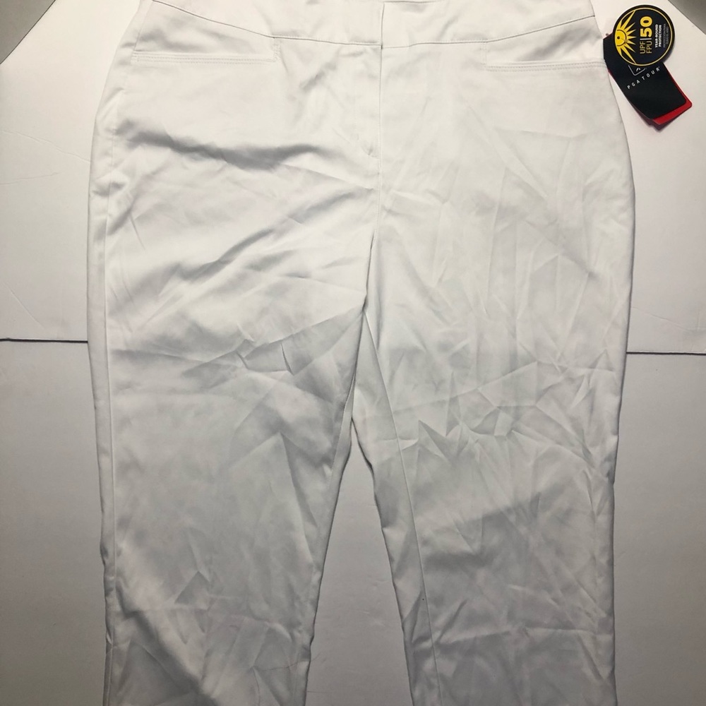 Perry Ellis Women's PGA Tour Bright White Motionflux Golf Pants Size 16 NWT